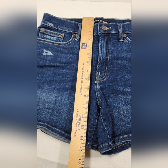 ❤️ CALVIN KLEIN JEANS WOMEN'S DISTRESSED DENIM HIGH RISE STRETCH SHORTS SIZE 28❤ - Picture 4 of 11